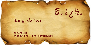 Bary Éva névjegykártya